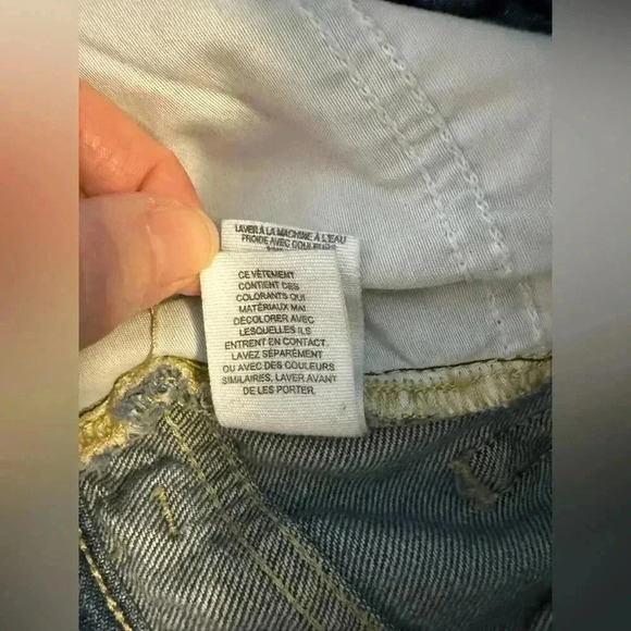 We The Free People Jeans Women Size 26 Straight Leg Distressed Hem Button Fly - Picture 12 of 12